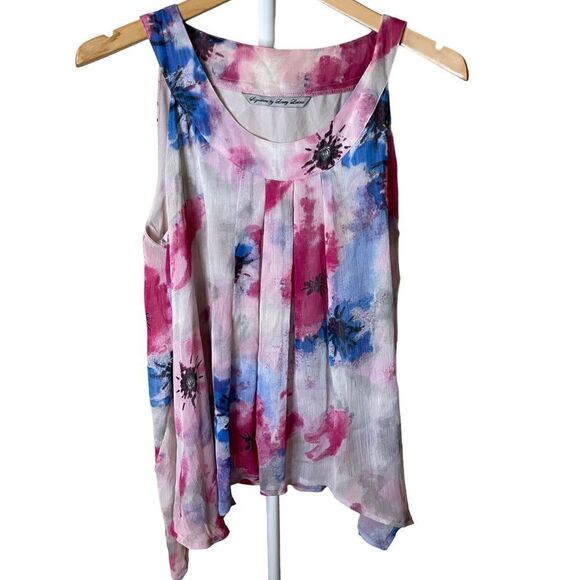 Gorgeous Watercolor Floral Print Blouse, Large - Picture 1 of 3
